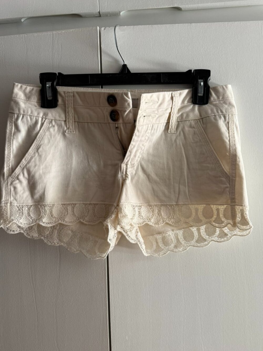BKE White Shorts with eyelet detail